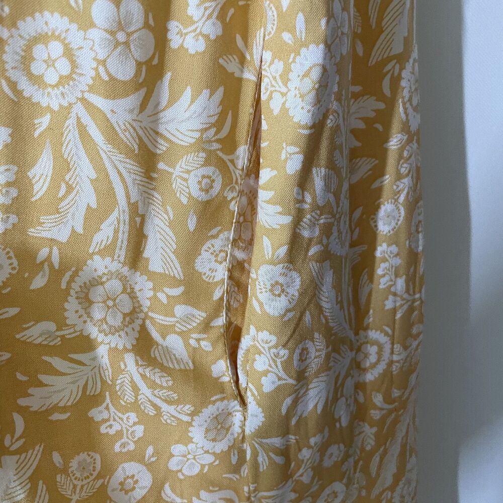 Croft & Barrow Maxi Dress Sleeveless Smocked Floral Yellow Women's Size L - Picture 8 of 13